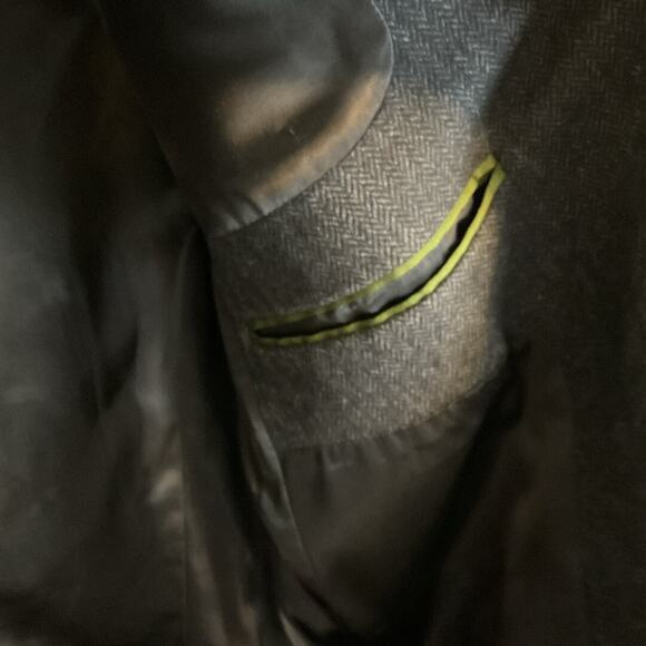 MESSAGERIE Italy Men Blazer US 38 EU 50Grey Herringbone Lana Wool-Read - Picture 15 of 16